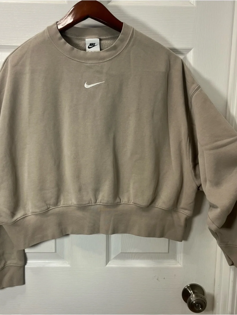 Nike Phoenix Fleece Oversized Women's Cropped Crewneck Sweatshirt Size XS